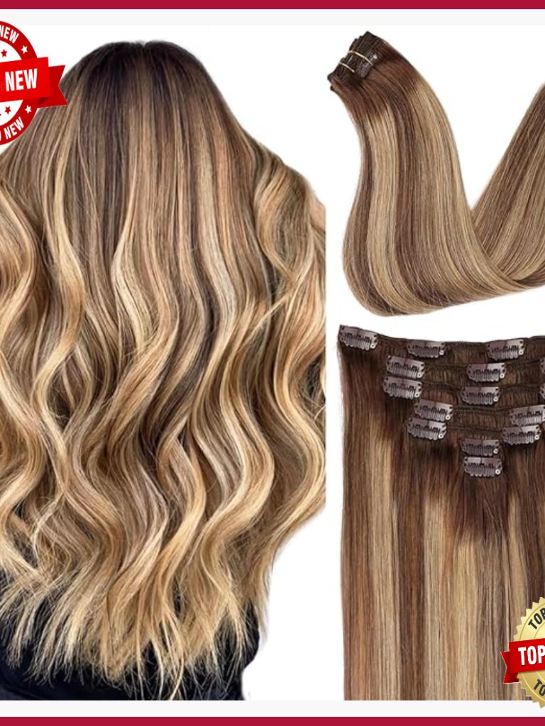 Remy Human Hair Clip-In Extensions, 7 Pieces 120g Straight Hair